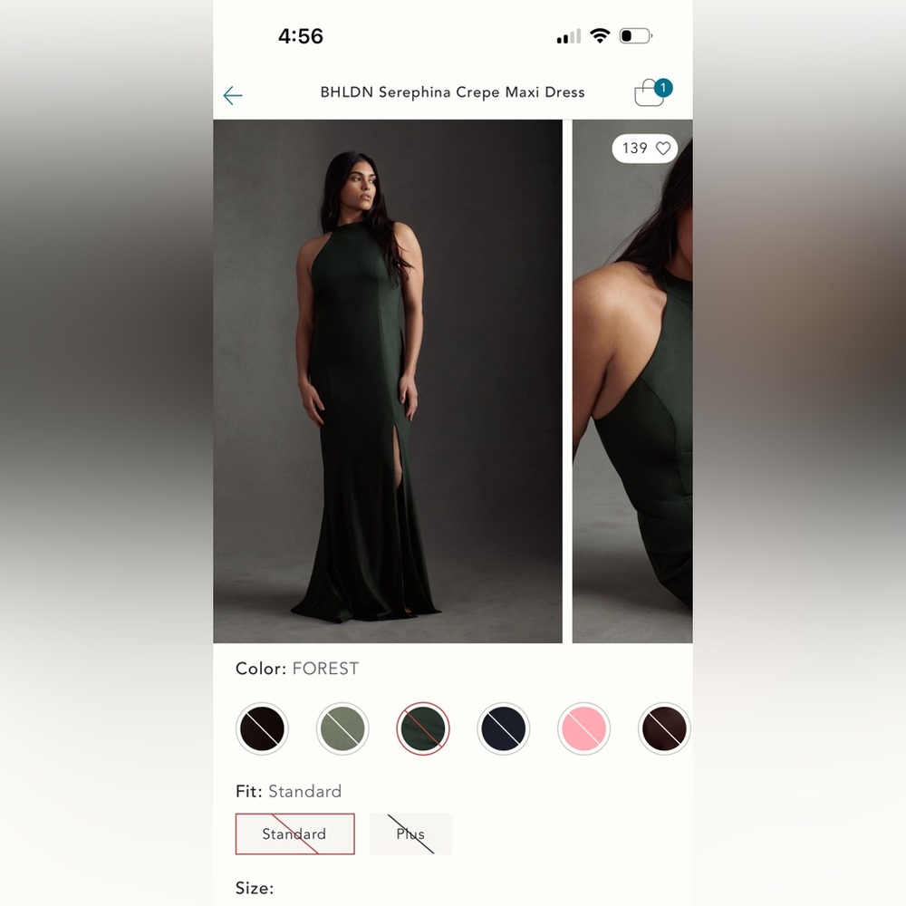 BHLDN Forest Green Evening Gown